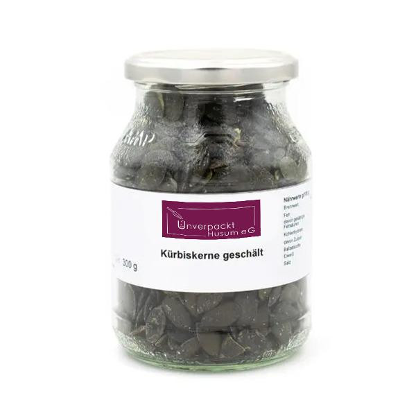 Produktfoto zu Kürbiskerne (geschält) im Pfandglas 300g