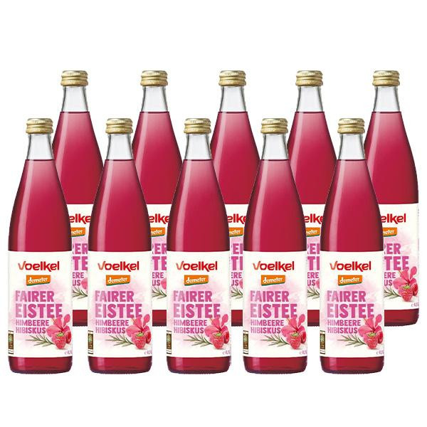 Produktfoto zu Fairer Eistee Himbeer Hibiskus (10 x 0,33l)