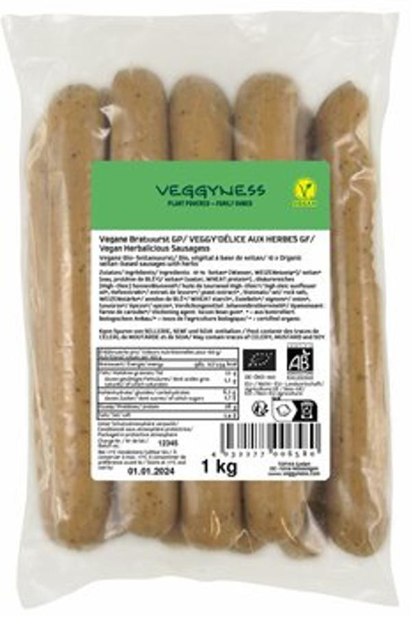 Produktfoto zu Veggyness Vegane Bratwurst (10 Stück)